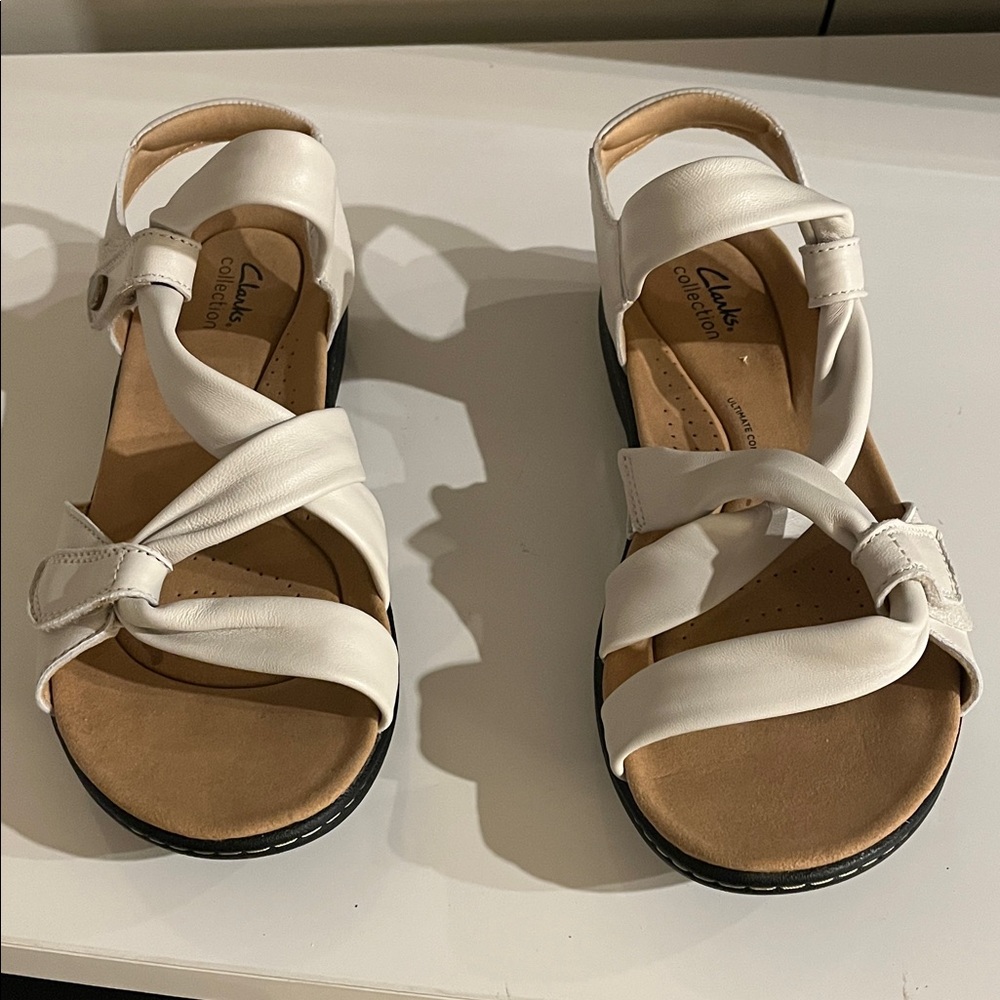 Clarks Women's‎ Lauriean Bell White Sandals Size 11 M